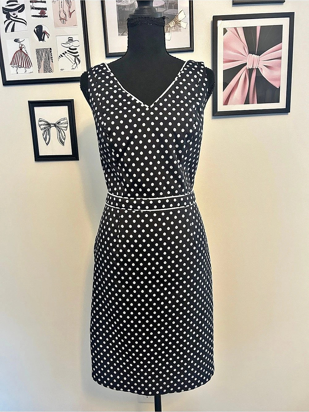 The Limited Polka Dot Mini Dress in Black & White